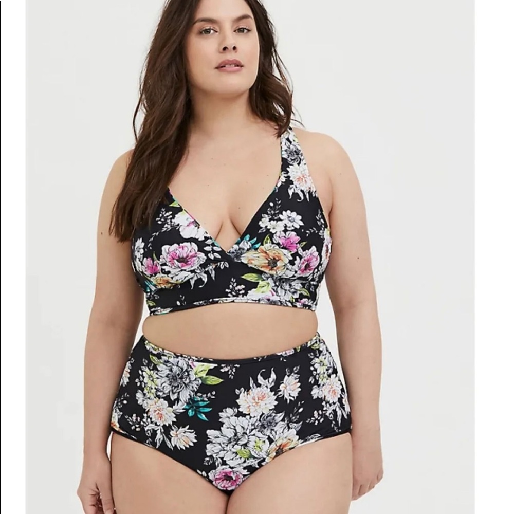 Torrid Swim Reversible Floral and Stripe Bikini
